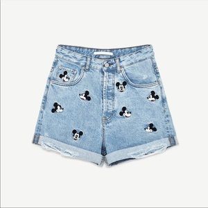 Disney | Mickey Mouse Denim Embroidered Shorts